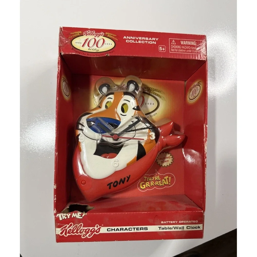 Vintage Kellogg'S Tony The Tiger 100Th Anniversary 2006 Talking Table/Wall Clock